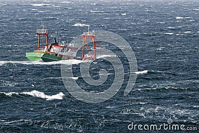 Ship in the tempest Stock Photo