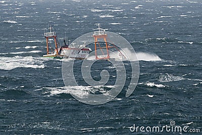 Ship in the tempest Stock Photo