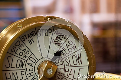 Ship - engine order telegraph. Stock Photo