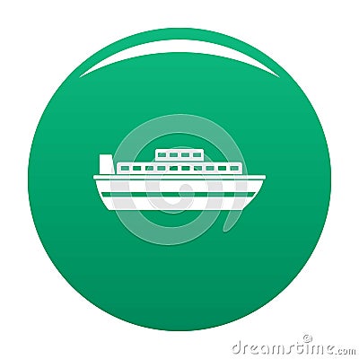 Ship travel cruise icon vector green Vector Illustration