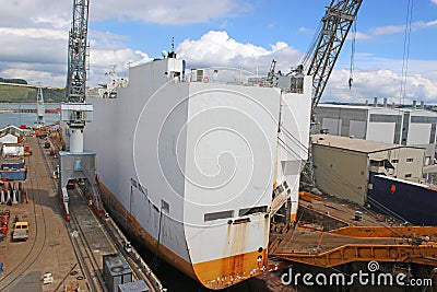Ship in Falmouth Docks Stock Photo