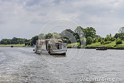 Ship on the Vistula river Editorial Stock Photo