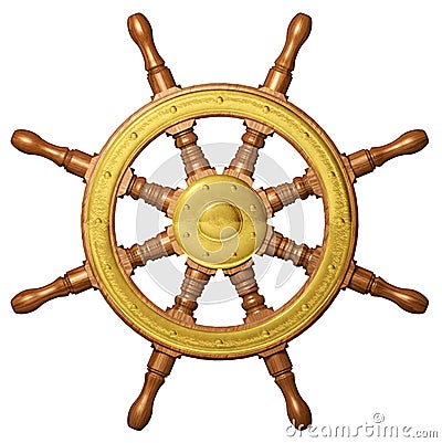 Ship Wheel 3D Stock Photo