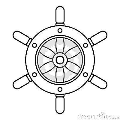 Ship wheel icon, outline style Vector Illustration