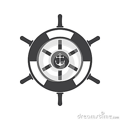 Ship Wheel Icon Vector Illustration