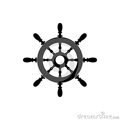 Ship and boat steering wheel sign Vector Illustration