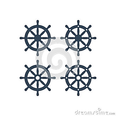 Ship wheel vector icon. Vector Illustration