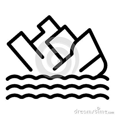 Ship wreck icon outline vector. Cruise disaster Stock Photo