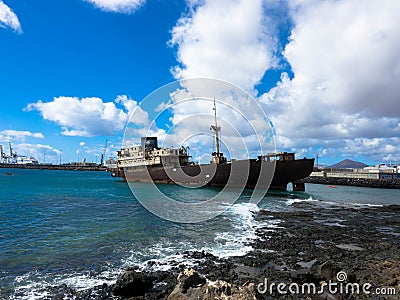 Ship wreck Telamon, Lanzarote, Canary Islands Stock Photo