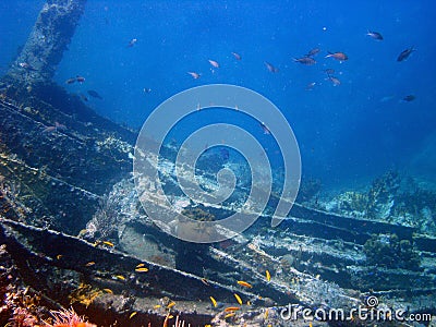 Ship Wreck Virgin Islands, Caribbean Stock Photo