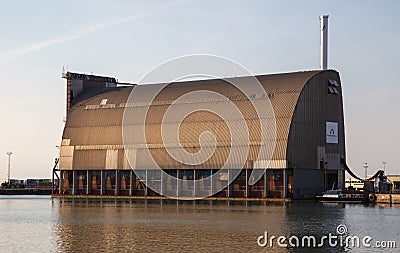 Shipbuilding dock at the port of Hirtshals Denmark Editorial Stock Photo
