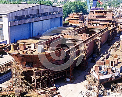 Shipbuilding, ship repair Stock Photo