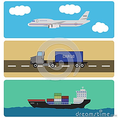 Shipment and cargo infographics elements Vector Illustration