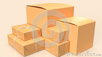 The Shipping box for shopping online or transport concept 3d rendering Stock Photo