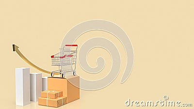 The Shipping box and chart for shopping online or transport concept 3d rendering Stock Photo