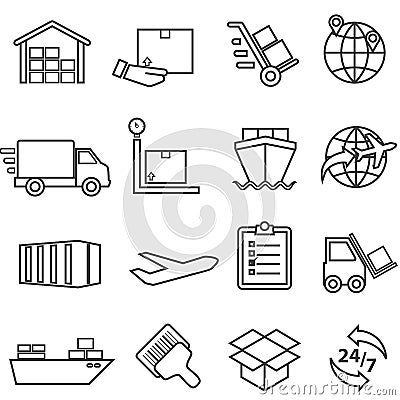 Shipping, cargo, delivery, distribution, freight and warehouse l Vector Illustration