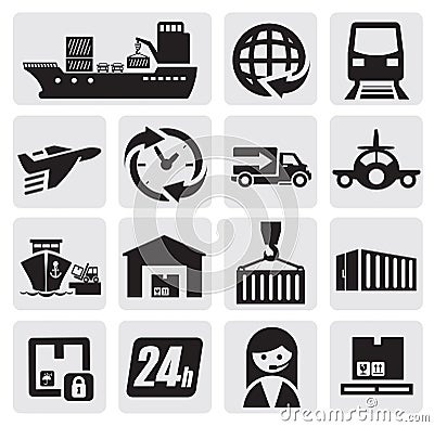 Shipping and cargo icons Vector Illustration