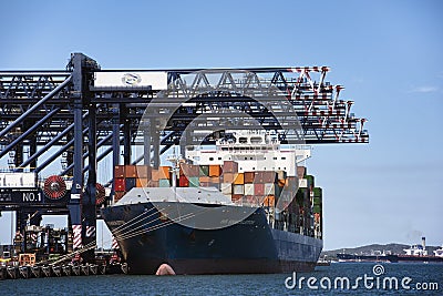 Shipping container cargo vessel Editorial Stock Photo