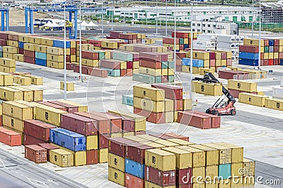 Shipping containers Editorial Stock Photo
