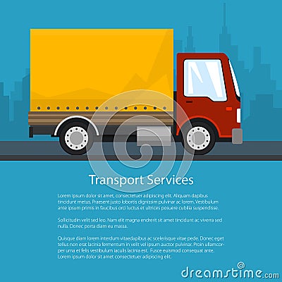 Shipping and Freight of Goods, Poster Design Vector Illustration