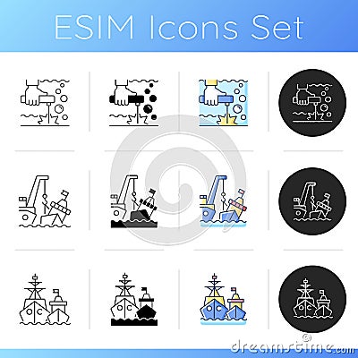 Shipping industry icons set Vector Illustration