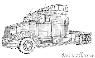 Shipping industry, logistics transportation and cargo freight transport industrial business commercial concept wire Vector Illustration