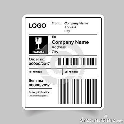 Shipping label template Vector Illustration