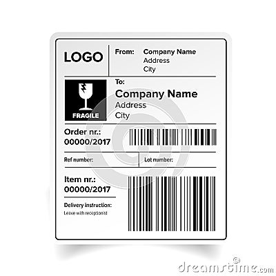 Shipping label template Vector Illustration