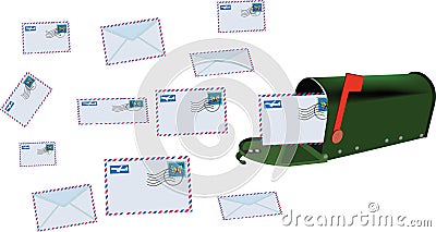 Shipping letters stamped by air Vector Illustration