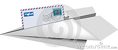 Shipping letters stamped by air Vector Illustration