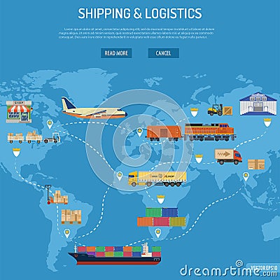 Shipping and Logistics Concept Vector Illustration