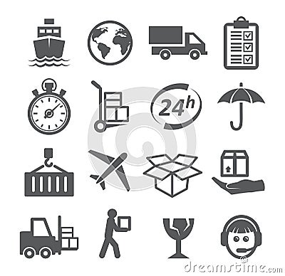 Shipping and Logistics Icons Vector Illustration