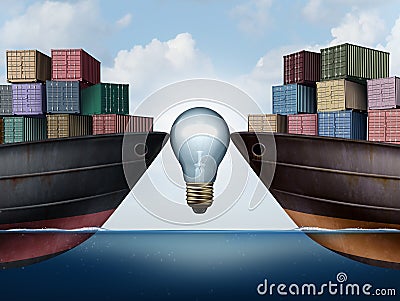 Shipping Logistics Idea Cartoon Illustration