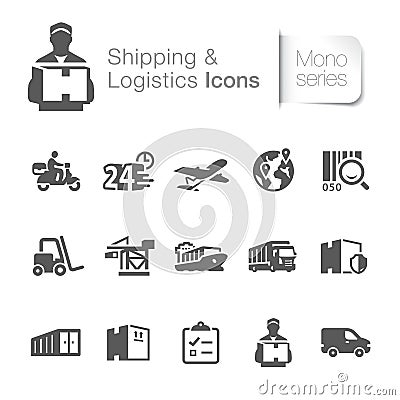 Shipping & logistics related icons. Vector Illustration