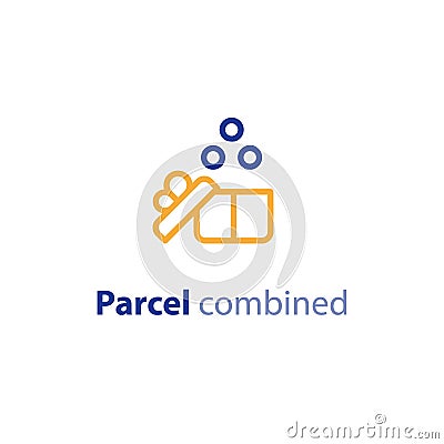 Shipping options, shipment services, combined parcel parameters Vector Illustration