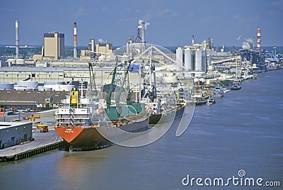 Shipping in the Port of Savannah, Savannah, Georgia Editorial Stock Photo