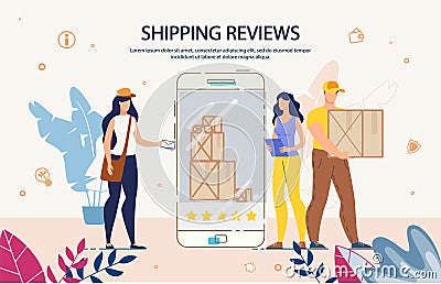 Shipping Reviews and Delivery Services Rating Vector Illustration