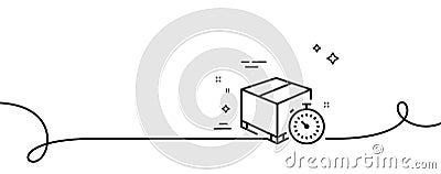 Shipping tracking line icon. Delivery timer. Continuous line with curl. Vector Vector Illustration