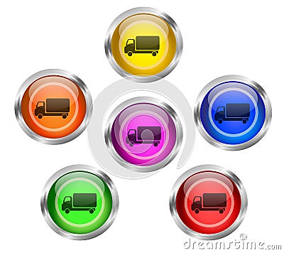 Shipping Transportation Icon Button Stock Photo