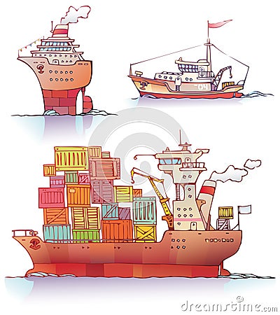 Ships Vector Illustration