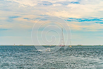 Ships and boats in the Provincetown Marina Cape Cod Provincetown MA US Stock Photo