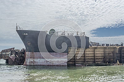 Ships cemetery theme in Angola Stock Photo