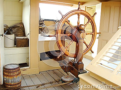 Ships helm wheel Stock Photo