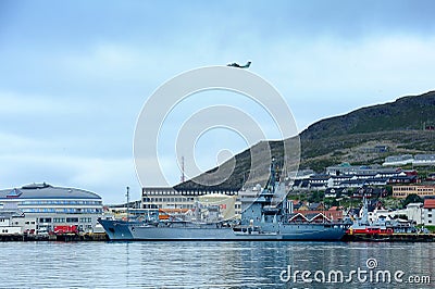 Ships in the port Hammerfest, Norway Editorial Stock Photo