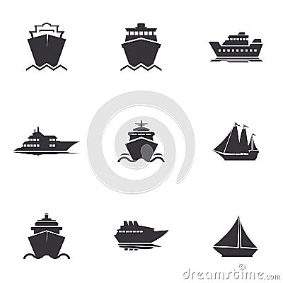 Ships shipping icons Vector Illustration