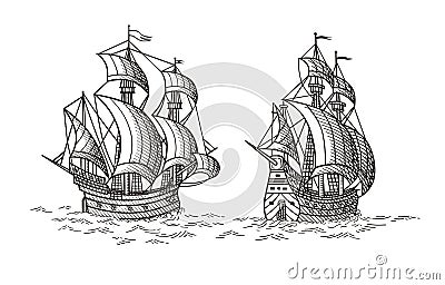 Ships Vector Illustration