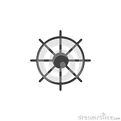 Ships wheel icon vector, filled flat sign, solid pictogram isolated on white Vector Illustration