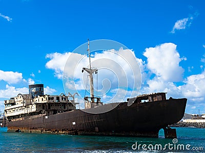 Ship wreck Telamon, Lanzarote, Canary Islands Stock Photo