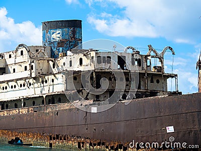 Ship wreck Telamon, Lanzarote, Canary Islands Stock Photo