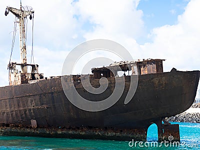 Ship wreck Telamon, Lanzarote, Canary Islands Stock Photo